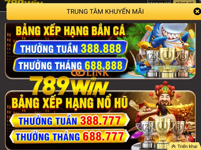 789WIN Thưởng TOP Bảng Xếp Hạng Bắn Cắ Nổ Hũ Game Bài